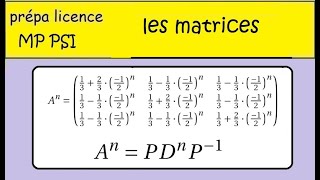 Prépa MPSI PCSI BCPST  les Matrices Puissance à laide dune matrice diagonale [upl. by Narra35]