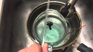 Dissolving thinning a brass key in peracetic acid and salt [upl. by Sarid]