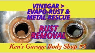 GAS TANK RUST REMOVAL VINEGAR METAL RESCUE EVAPO RUST RZ350 DOES IT WORK [upl. by Ahseenak]