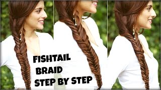 How To EASY Fishtail Braid Tutorial For Beginners For College Work  Fishtail Braid Hairstyle [upl. by Llevart]