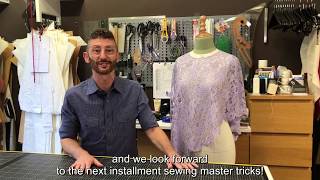 Overlaying Guipure and Finishing Lace Edges english subtitles EOMETRIC Sewing Tips amp Tricks [upl. by Hanavas]