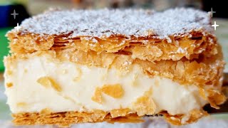 ⭐️EL PASTEL de CREMA MÁS RICO y FACIL EN 5 MINUTOS‼️ MILHOJAS XXL 👆 la MEJOR RECETA‼️❤ [upl. by Frantz]