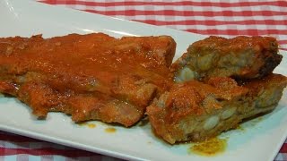 Cómo hacer costillas de cerdo al horno con salsa barbacoa [upl. by Eremaj466]