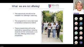 Online open Evening for Balliol College Access programmes for year 12 State School Students [upl. by Dowd]