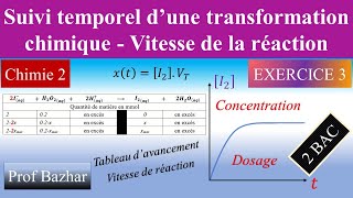 exercice 3 Suivi temporel d’une transformation chimique Vitesse de la réaction 2 bac biof [upl. by Anidan412]