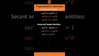 Pythagorean Trigonometric Identities Made Easy for Exam Success mathchallenge maths shorts [upl. by Nallij]