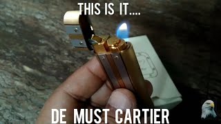 Rare CARTIER Santos de Cartier Silver amp Gold lighter  Korek Cartier [upl. by Eivets]