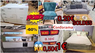 CONFORAMA🚨SOLDES JUSQUÀ60 VAISSELLE A 020€😱 CANAPÉ DANGLE LIT TABLERANGEMENTS CUISINE A50 [upl. by Ahsiekel]