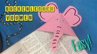 🐘 OLIFANT BOEKENLEGGER MAKEN VAN PAPIER 🐘 BACK TO SCHOOL 🐘 Knutselideeën 🐘 DIY NEDERLANDS [upl. by Amilb]