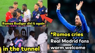 Ramos vs Rudiger and Real Madrid players in the tunnel [upl. by Anelle]