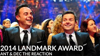 NTA 2014 Landmark Award  Ant amp Dec The Reaction [upl. by Rother775]