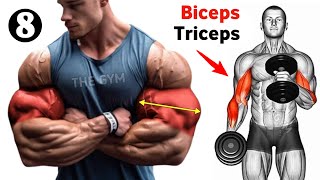 Biceps And Triceps Workout At Gym  8 Best Exercises [upl. by Atnas]