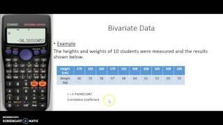 Entering Bivariate Data on the Casio Calculator [upl. by Amehsat]