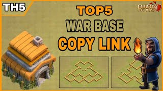 Town Hall 5 War Base Copy Link 2024 TH5 War Base With Link Top 5 Base Clash of Clans [upl. by Hintze253]