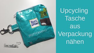 Upcycling Tasche aus Schoko Verpackung nähen I Nähanleitung I Sanni macht das [upl. by Acimat]