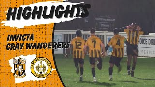 Highlights  Folkestone Invicta 22 Cray Wanderers  Isthmian Premier Division [upl. by Pavel]