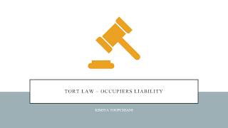 Tort Law  Occupiers Liability [upl. by Yedrahs]