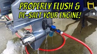 How to flush and DeSalt Your Boat Motor BETTER Outboards or Inboards [upl. by Boris]