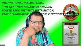 INTERNATIONAL RESEARCH CLASS POWER RADO INSTITUTE DISTRIBTION PART 2 CUMULATIVE DISTRIBUTION FUNCT [upl. by Kcirederf975]