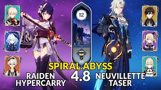 New 48 Spiral Abyss│Raiden Hypercarry amp Neuvillette Taser  Floor 12  9 Stars  Genshin Impact [upl. by Slaby536]