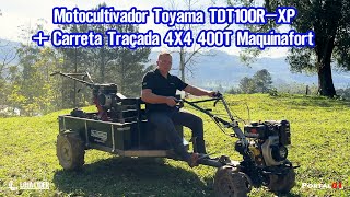 motocultivador Toyama TDT100RXP  carreta Traçada 400T 4X4  tvtoyama [upl. by Sheply645]