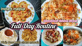 Muradabadi Chicken Pulao Recipe Plain Dosa with Chana Masala Instant Malpua Full Day Routine [upl. by Reggie]