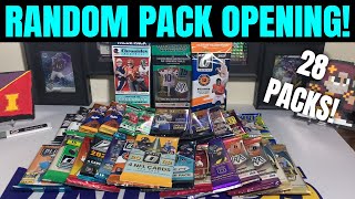 RANDOM PACK OPENING 28 Football Card Packs From Various NFL Products [upl. by Siblee]