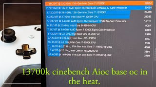 13700k overclock testing in cinebench Sff build on a 280mm aio baseline in the Heat [upl. by Alleda]