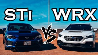 2022 WRX vs 2018 STI  BOTH STOCK Impressions  rolls [upl. by Carnay]