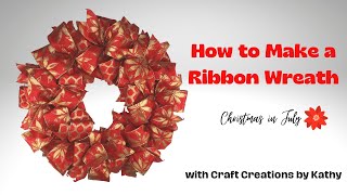 Ribbon Wreath DIY  Ribbon Wreath Tutorial  Christmas Wreaths  Christmas Wreath Ideas [upl. by Auliffe]