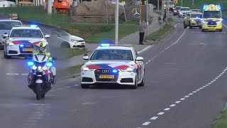 Spoedtransporten 4x Ambulances onder politiebegeleiding naar het Erasmus MC in Rotterdam [upl. by Geffner]