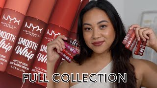 NEW NYX SMOOTH WHIP MATTE LIP CREAMS  FULL COLLECTION SWATCH  FIRST IMPRESSION [upl. by Norry540]