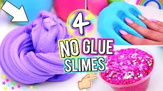 4 Easy DIY Slimes WITHOUT GLUE How To Make The BEST SLIME WITH NO GLUE [upl. by Arva]