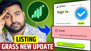 GRASS MINING AIRDROP WITHDRAWAL amp LISTING  GRASS MINING DISCONNECT amp LOGIN PROBLEM  GETGRASS APP [upl. by Nerej440]