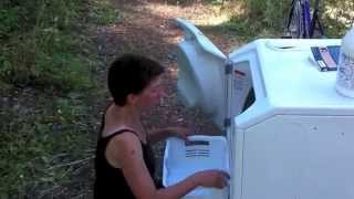 How We Do Laundry Off Grid With a Bike Powered Washing Machine [upl. by Purpura]