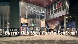 Bussar och tåg i Farsta Centrum [upl. by Aylmar]