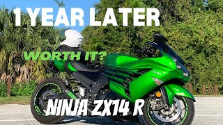 One Year Later 2017 Ninja ZX14R Review  ZX14 ZZR1400 [upl. by Lyudmila]