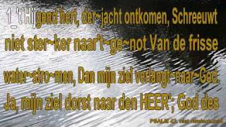 Psalm 42 niet ritmisch  Karaoke  Hijgend hert der jacht ontkomen [upl. by Nauqyt]