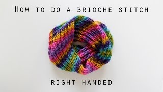 How to work a basic brioche stitch right handed  Hands Occupied [upl. by Schnabel972]