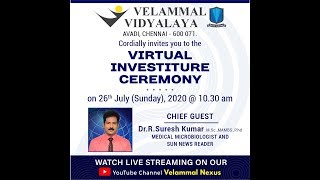 VIRTUAL INVESTITURE CEREMONY 202021  VELAMMAL VIDYALAYA AVADI [upl. by Dulce]