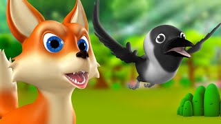 Chalak Lomdi aur Kauwa 3D Animated Hindi Moral Stories for Kids चालक लोमड़ी कौआ कहानी Fox Crow Tales [upl. by Ecnedac]