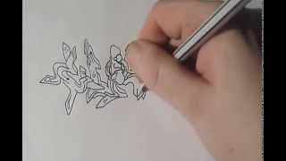 Graffiti Sketch Drawing 19  ClsR Freestyle [upl. by Kilbride]