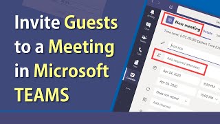 Invite guests to a Meeting in Teams by Chris Menard [upl. by Ricky40]