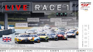 LIVE  Race 1  Barcelona  Fanatec GT Europe 2024 English [upl. by Colwen435]