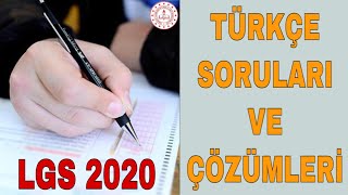 LGS 2020 TÜRKÇE SORULARI VE ÇÖZÜMLERİ  ÇIKMIŞ SORULAR [upl. by Vincelette600]