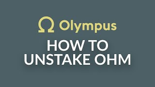 How to Unstake OHM on OlympusDao Using MetaMask beginners guide [upl. by Llerdnod]