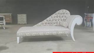 chaise lounge sofa with vintage fabric upholstery [upl. by Starks]