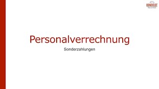 Personalverrechnung  Sonderzahlungen [upl. by Nitreb795]