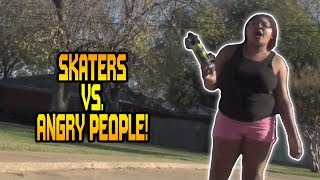 SKATERS vs HATERS 40  Skateboarding Compilation  Skaters vs Angry People [upl. by Garrek]