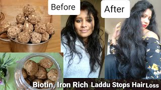 Biotin Iron Calcium Protein Rich Laddu For Healthy and Strong HairBiotinIron Protein rich Food [upl. by Donovan]